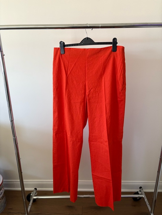 Theory Pants - Theory Wide-Leg Pants in Bright Red